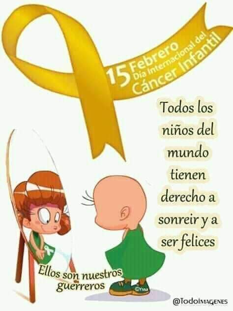 El 15 de febrero Día Internacional del Cáncer Infantil.