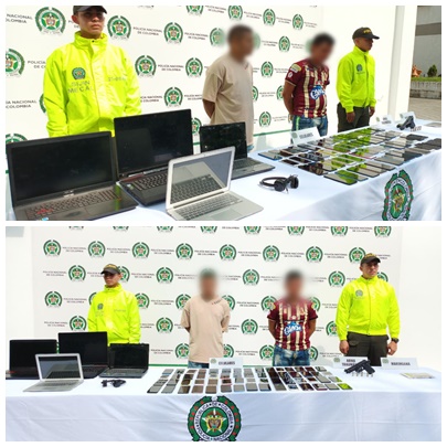 Dos hombres fueron capturados con estupefacientes, además de celulares y computadores hurtados 