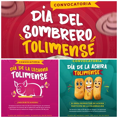 Abierta convocatoria para el día del Sombrero, de la Achira y el de la Lechona Tolimense