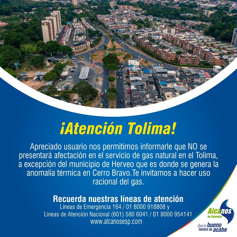 Situación del Servicio de Gas Natural en el Departamento del Tolima