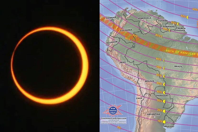 El eclipse solar del 14 de octubre de 2023: Un espectáculo celestial en Colombia
