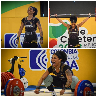 Rosalba Morales hace Oro, Plata y Bronce para el Tolima en el Levantamiento de los Juegos Deportivos Nacionales