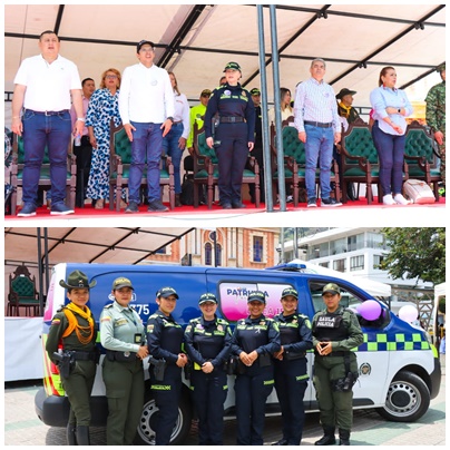 La Policía Nacional realiza el lanzamiento de la estrategia patrulla purpura para los municipios de Cajamarca, Alvarado y Piedras.