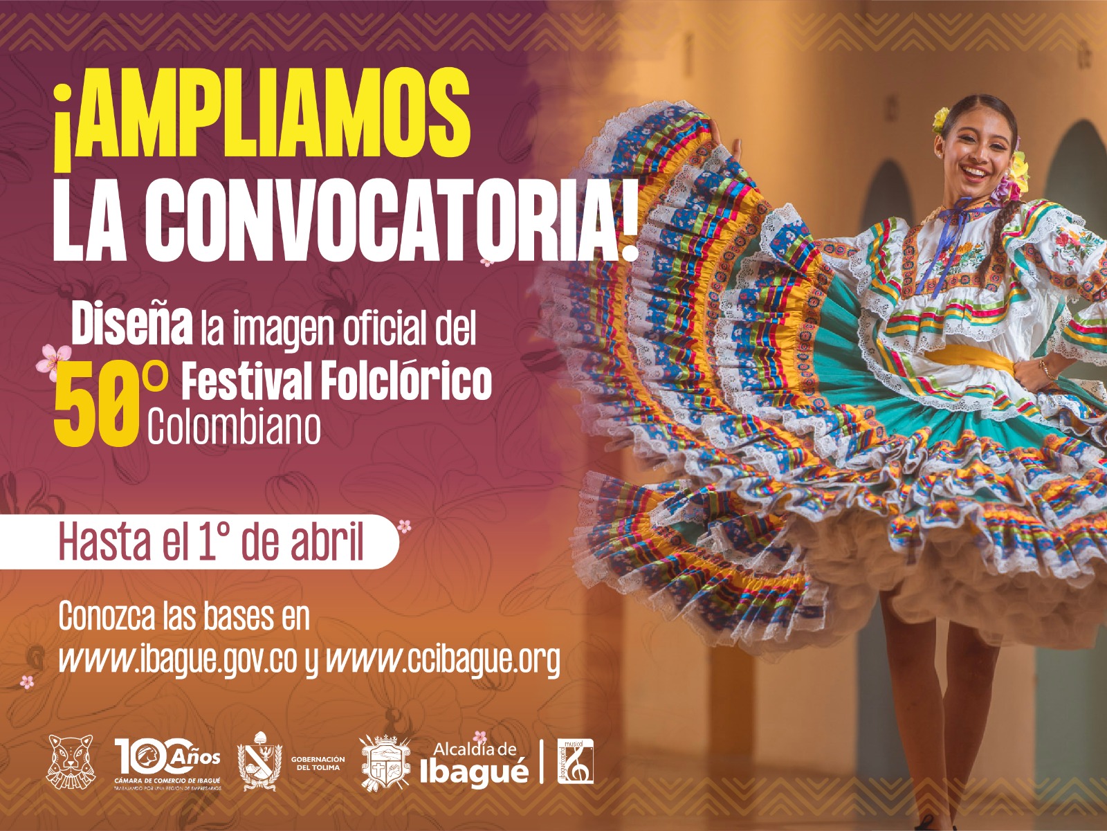 Amplían plazo para crear imagen oficial del 50° Festival Folclórico Colombiano