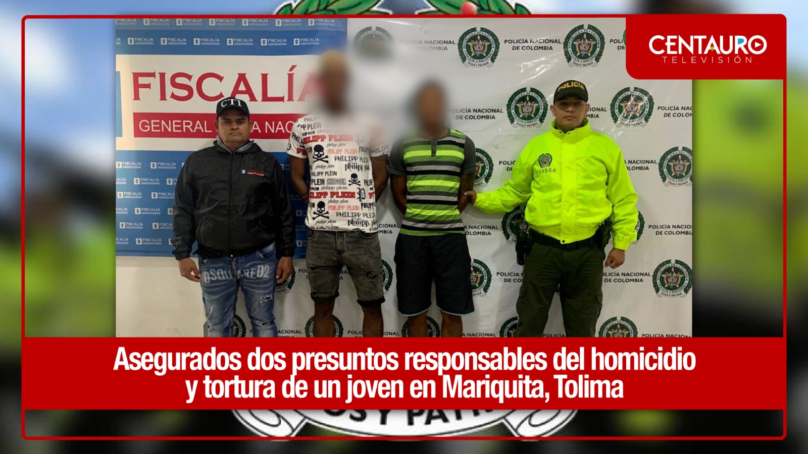 Asegurados dos presuntos responsables del homicidio y tortura de un joven en mariquita (Tolima)