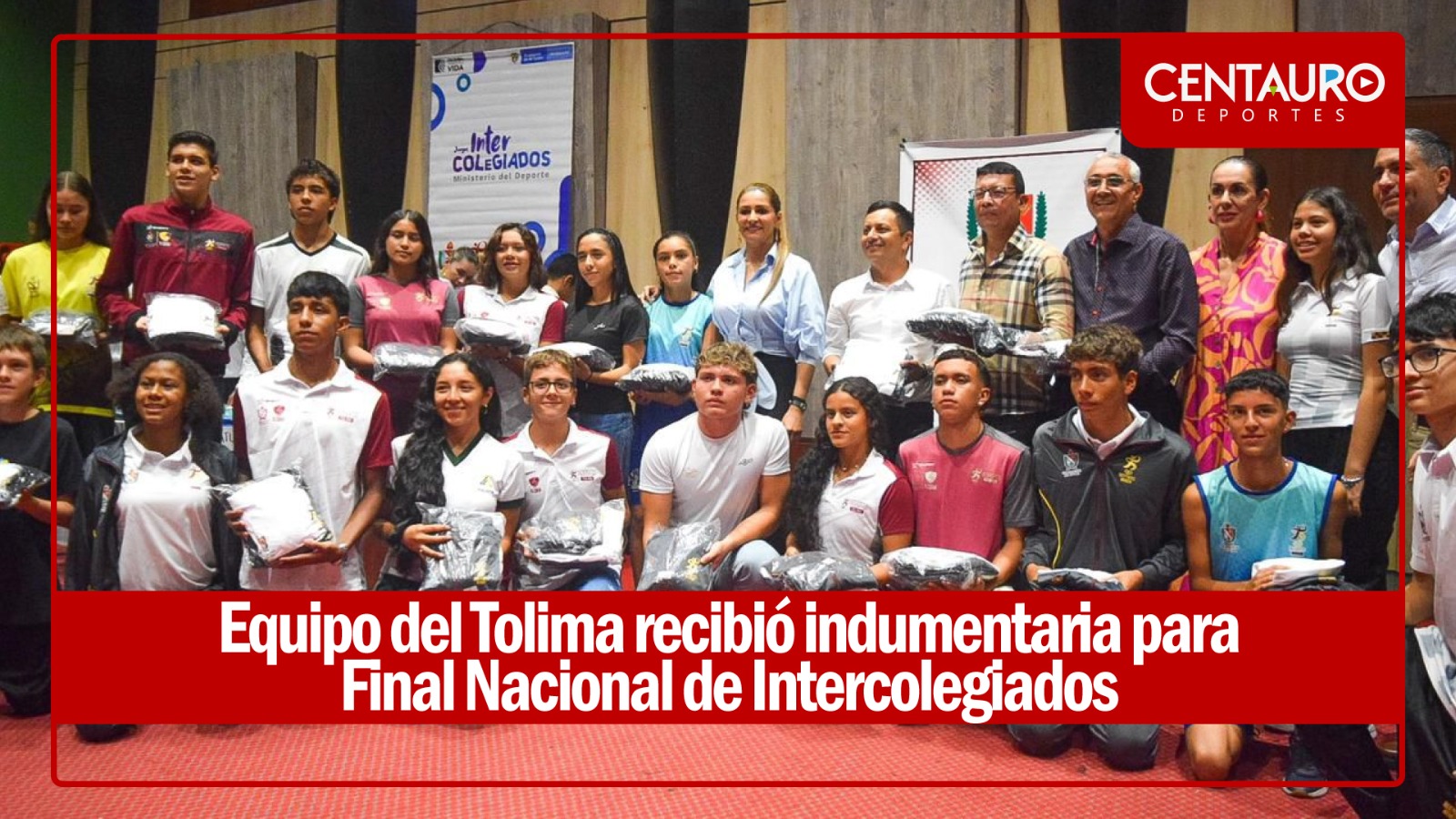 Equipo del Tolima recibió indumentaria para Final Nacional de Intercolegiados