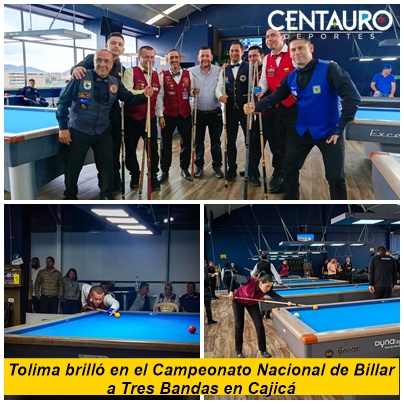 Tolima brilló en el Campeonato Nacional de Billar a Tres Bandas en Cajicá
